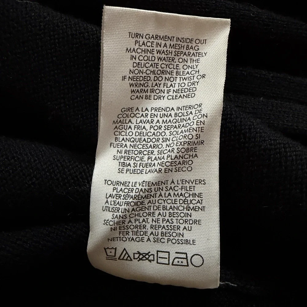 Cabi Black Zip Up V-Neck‎ Cardigan Sweater Cotton Knit Style 5453 XS